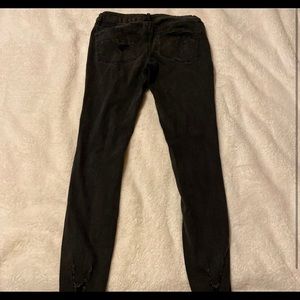 Refuge rose embroidered black skinny jeans